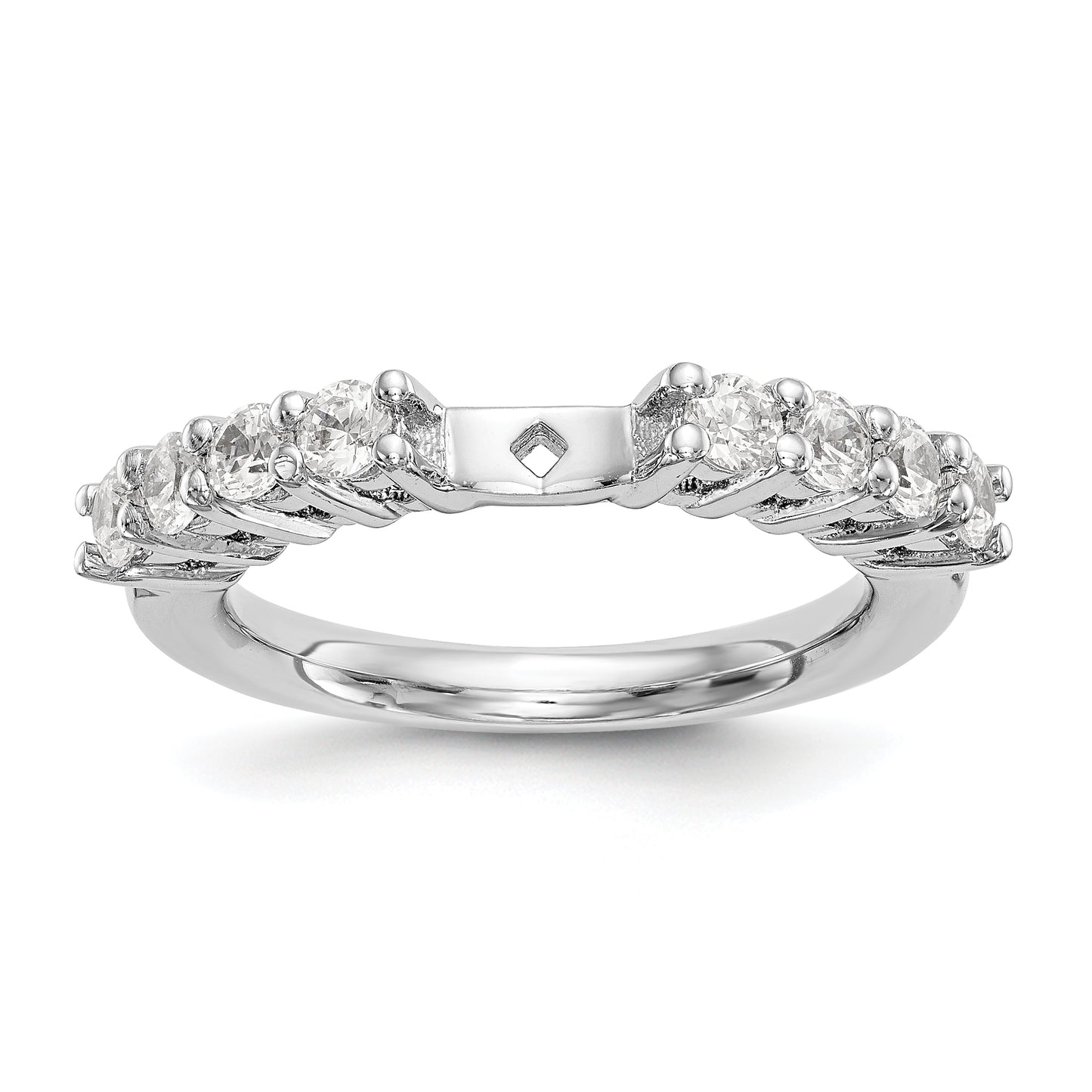 14K White Gold Diamond Peg Set Engagement Ring