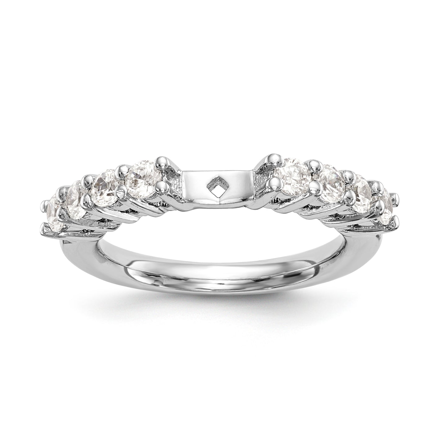 14K White Gold Diamond Peg Set Engagement Ring