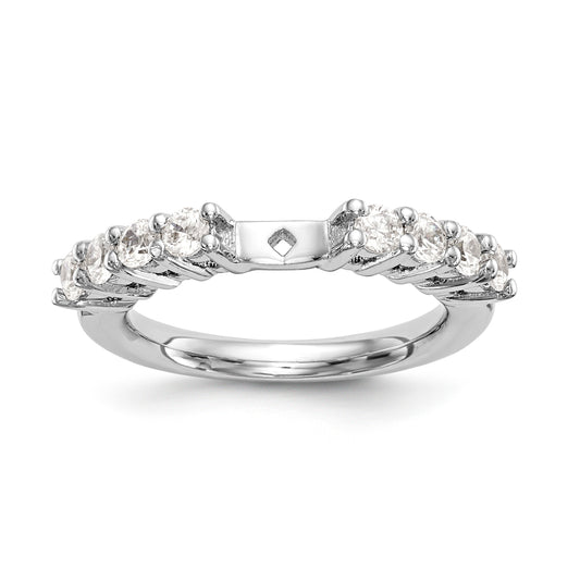 14K White Gold Diamond Peg Set Engagement Ring