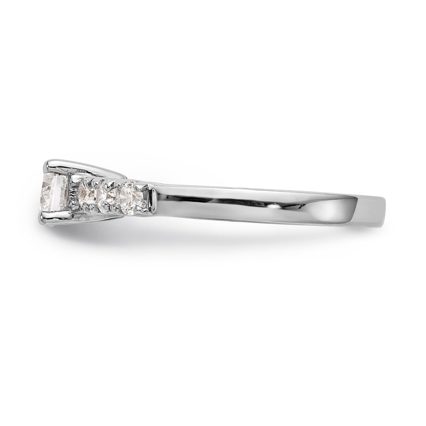 14K White Gold Simulated Diamond Engagement Ring