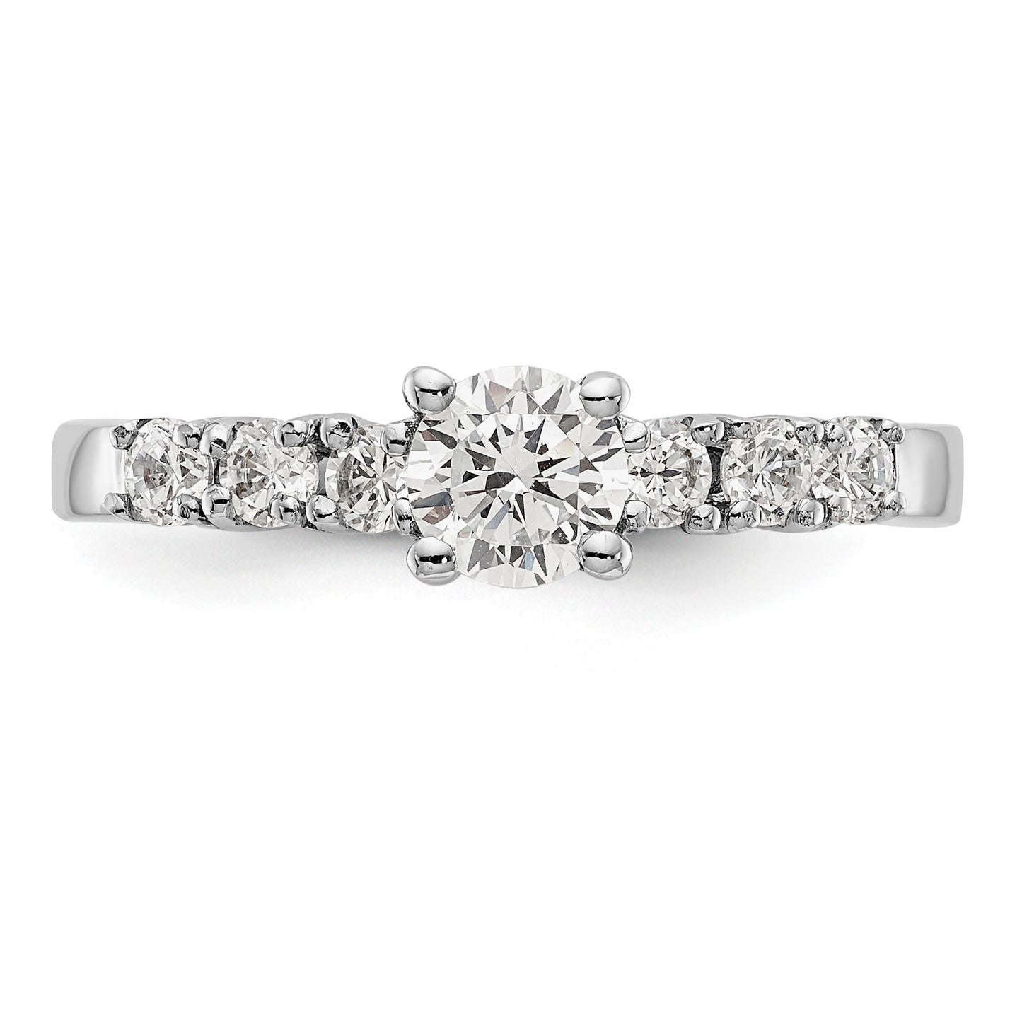 14K White Gold Simulated Diamond Engagement Ring