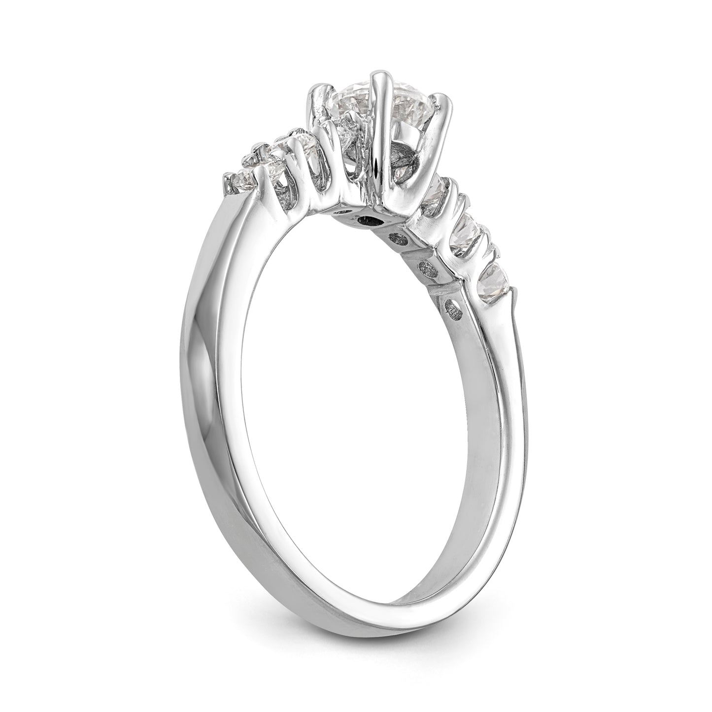 14K White Gold Simulated Diamond Engagement Ring