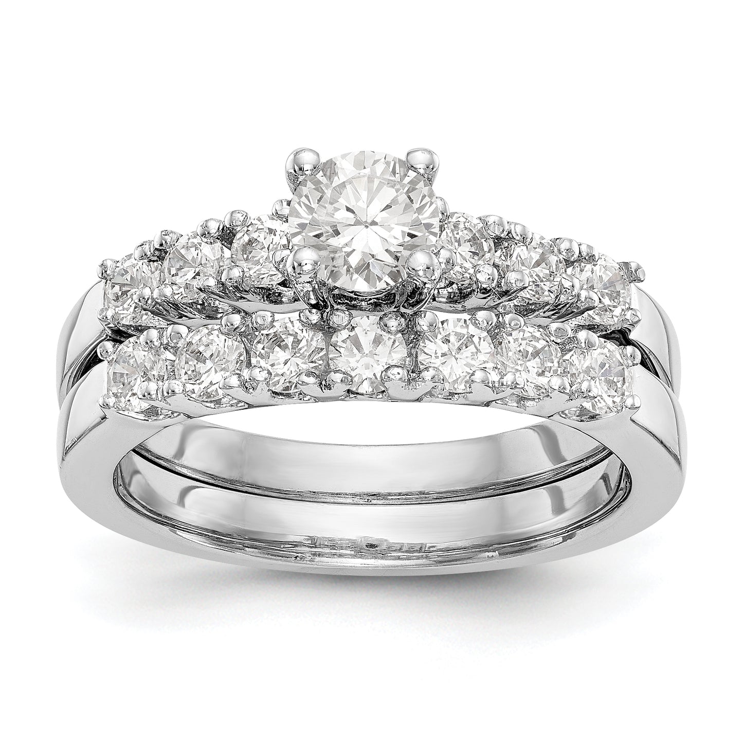 14K White Gold Simulated Diamond Engagement Ring