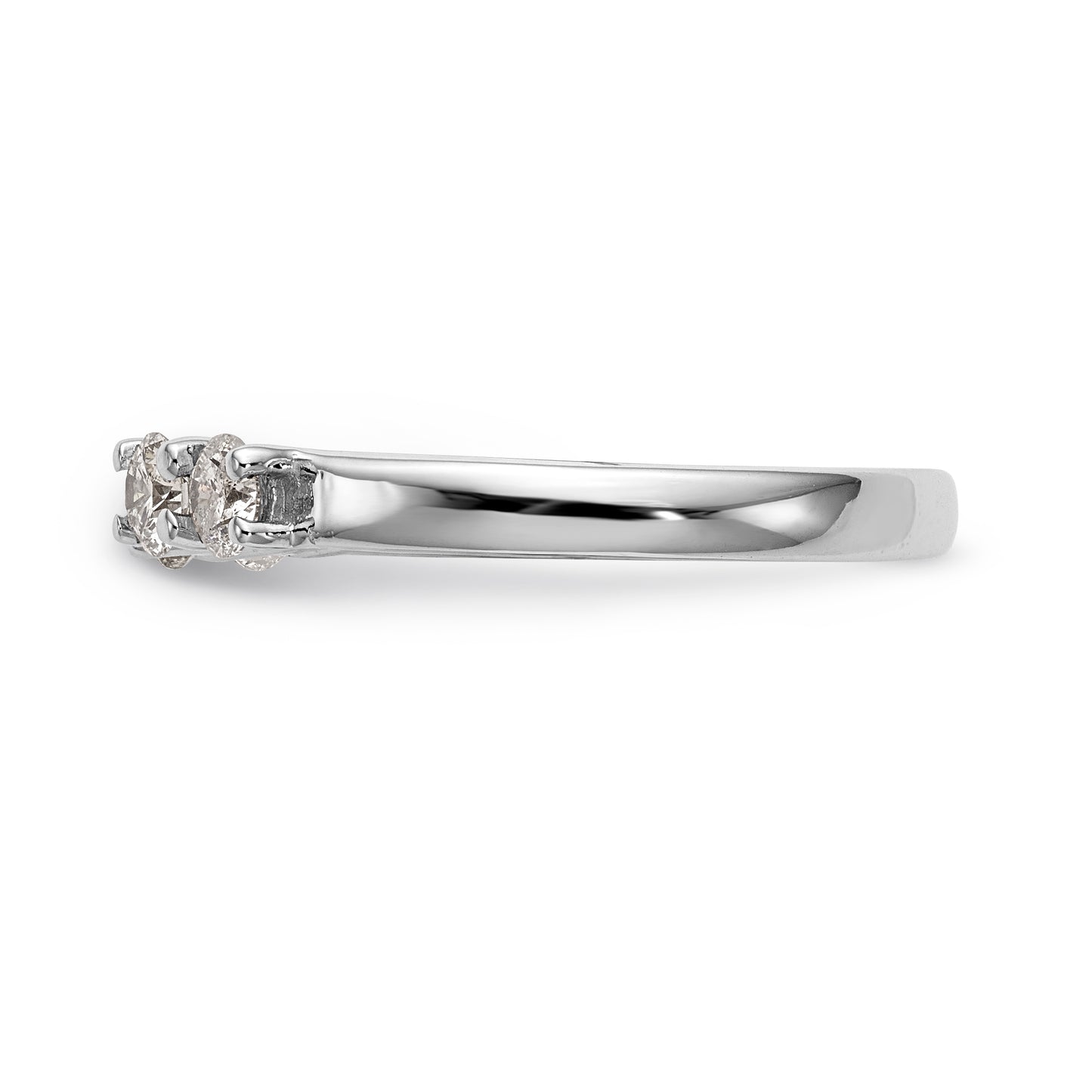 14K White Gold Diamond Peg Set CZ Engagement Ring