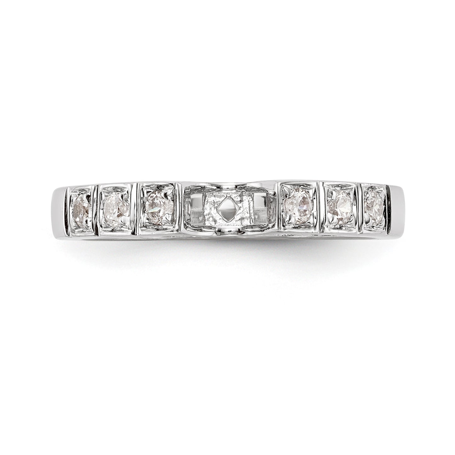 14K White Gold Diamond Peg Set Engagement Ring