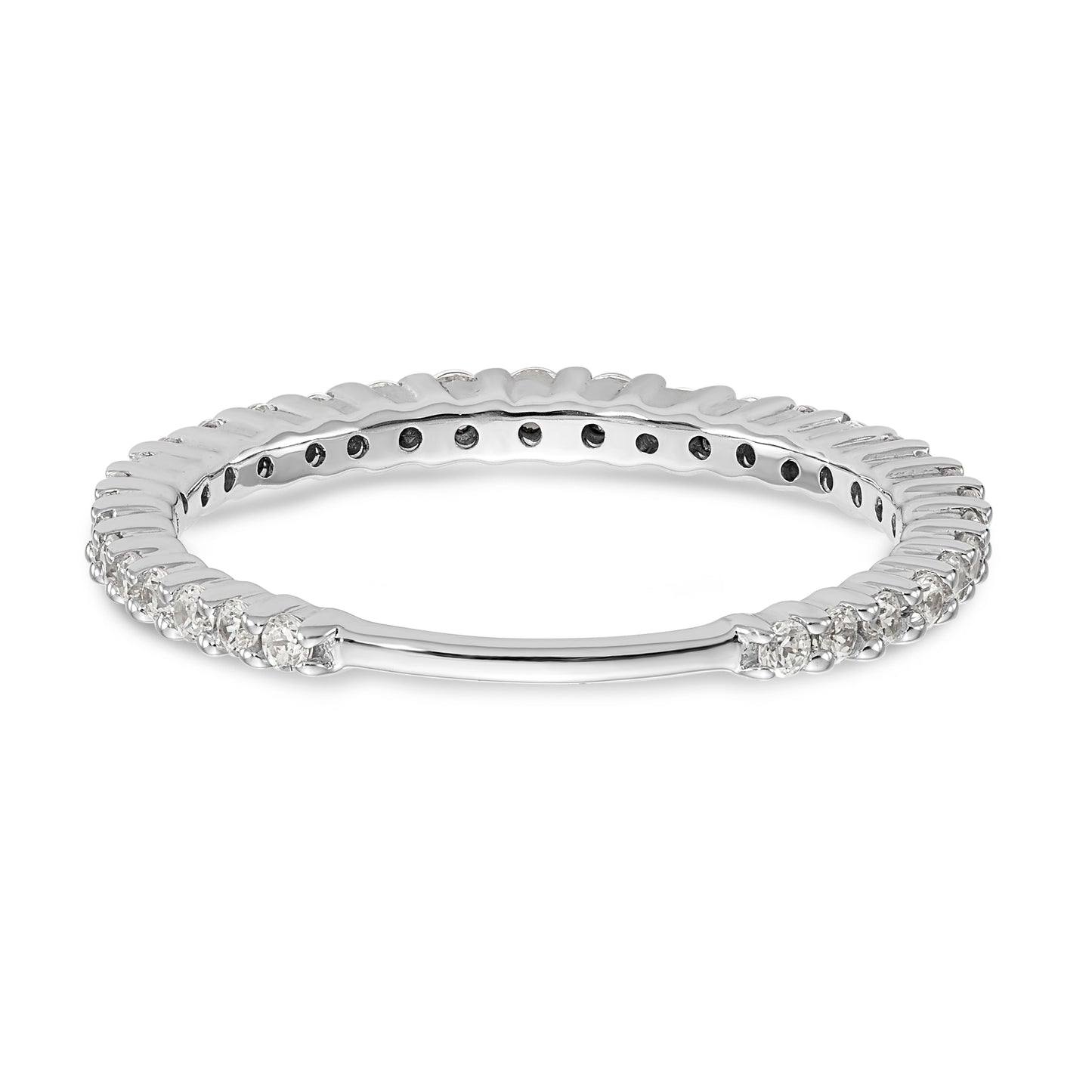 14k White Gold Diamond Wedding Band