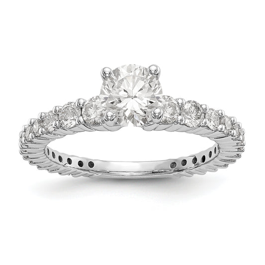 14k White Gold Simulated Diamond Engagement Ring