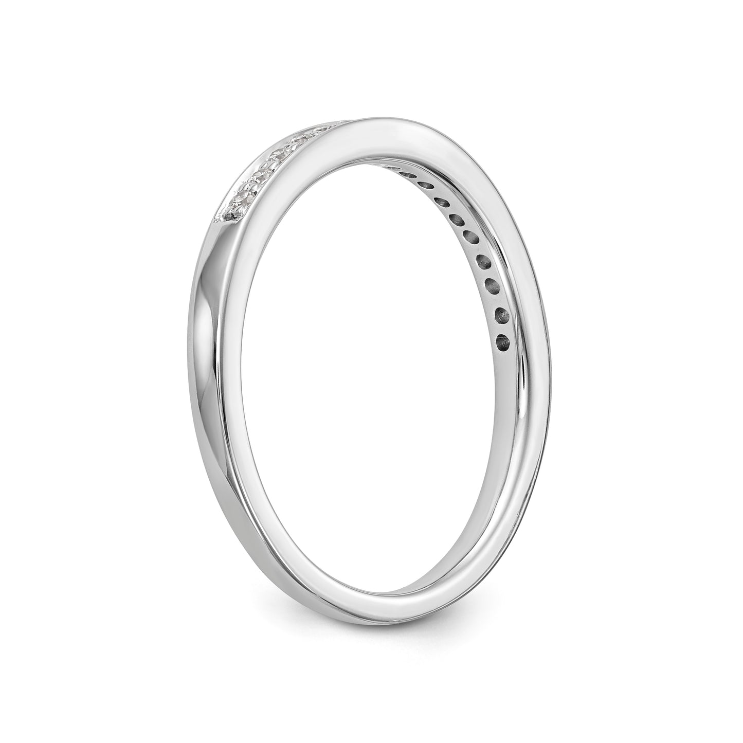 14K White Gold Diamond Wedding Band