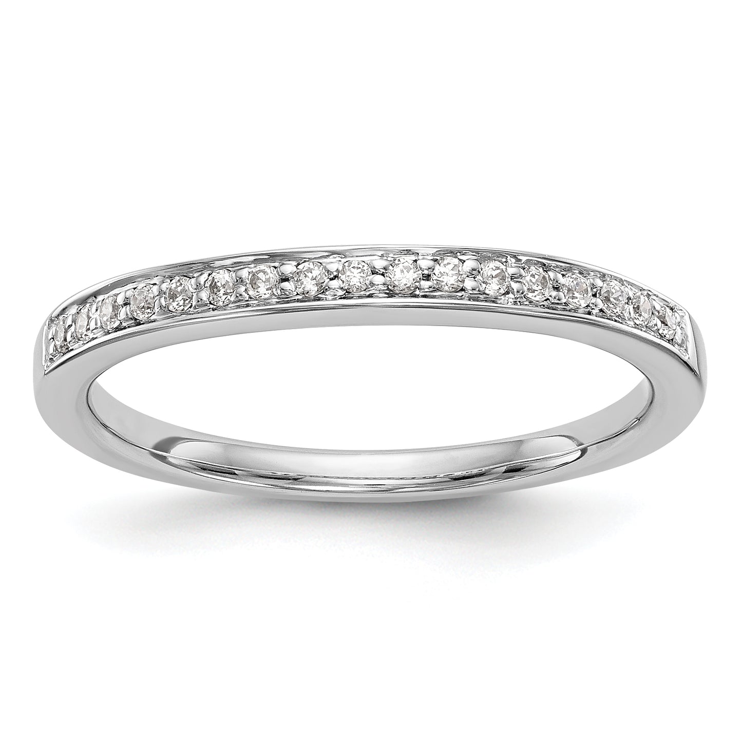 14K White Gold Diamond Wedding Band