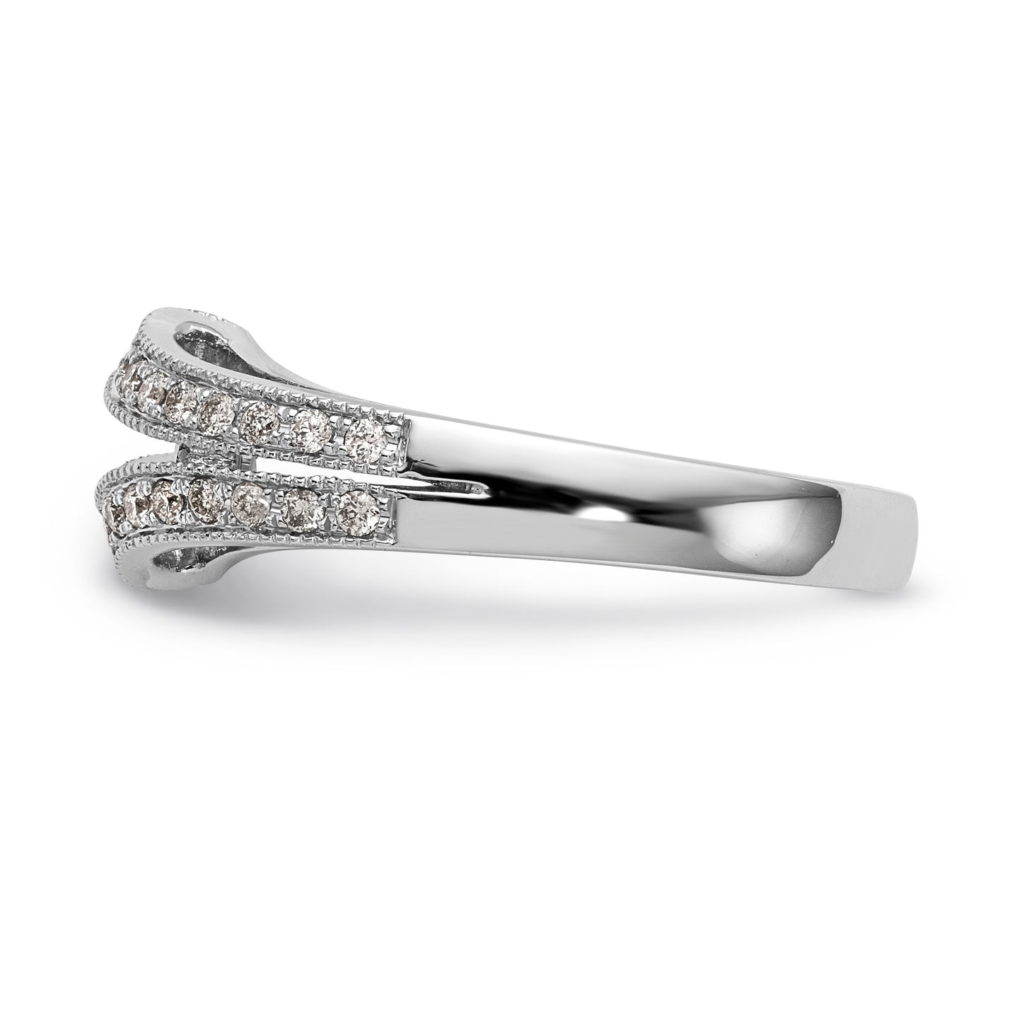 14K White Gold Diamond Peg Set Engagement Ring