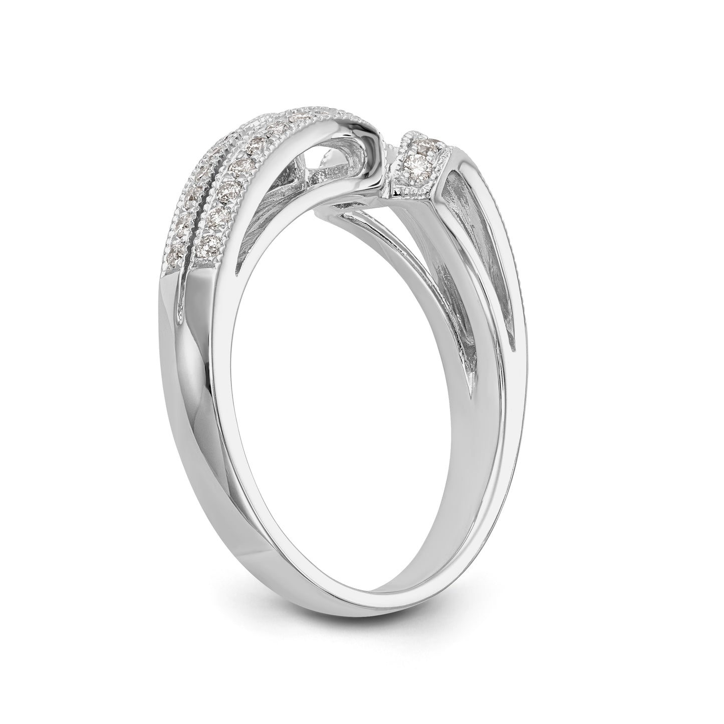 14K White Gold Diamond Peg Set Engagement Ring