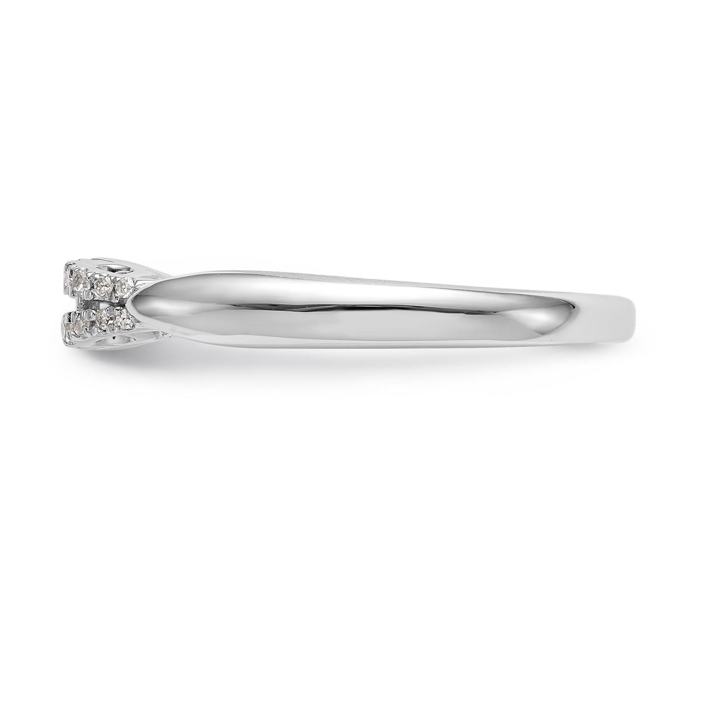 14K White Gold Diamond Peg Set Engagement Ring