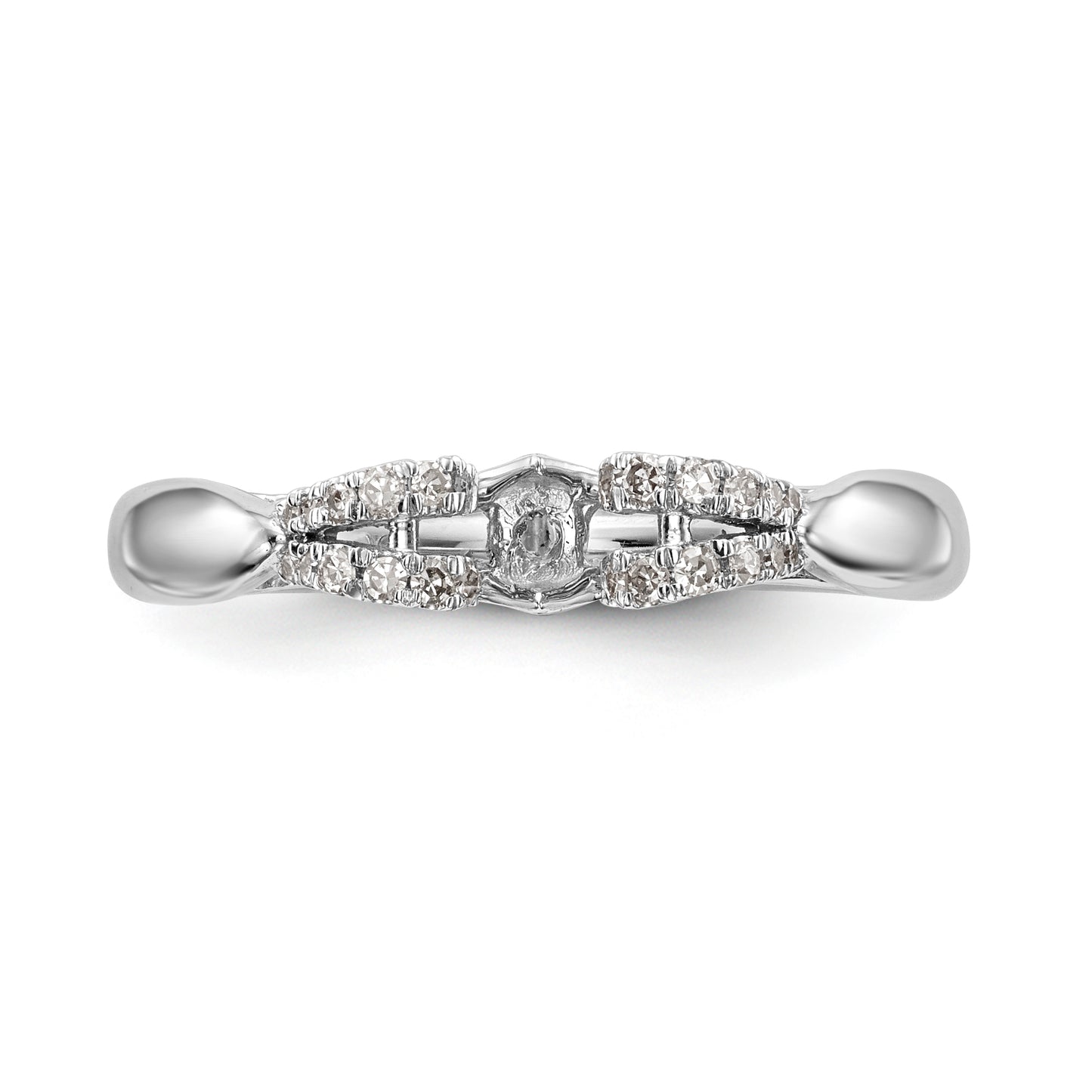 14K White Gold Diamond Peg Set Engagement Ring