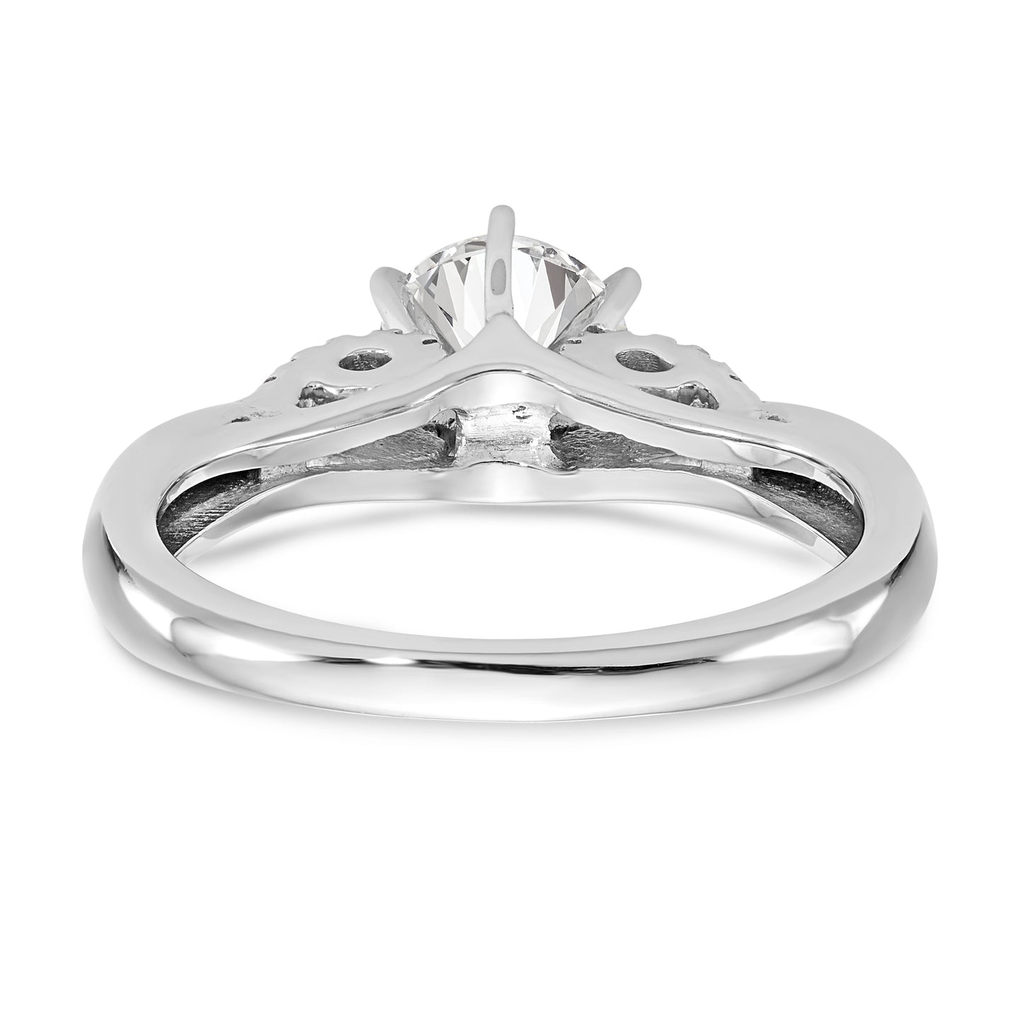 14K White Gold Diamond Peg Set Engagement Ring