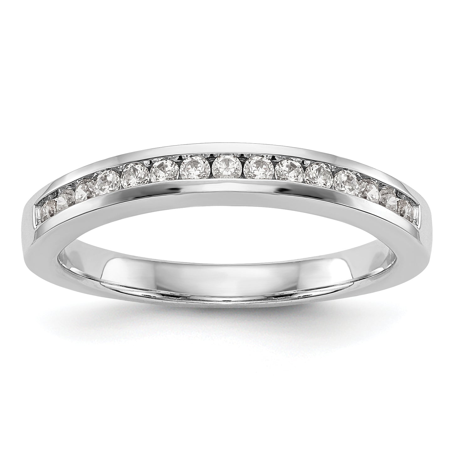 14K White Gold Diamond Peg Set Engagement Ring