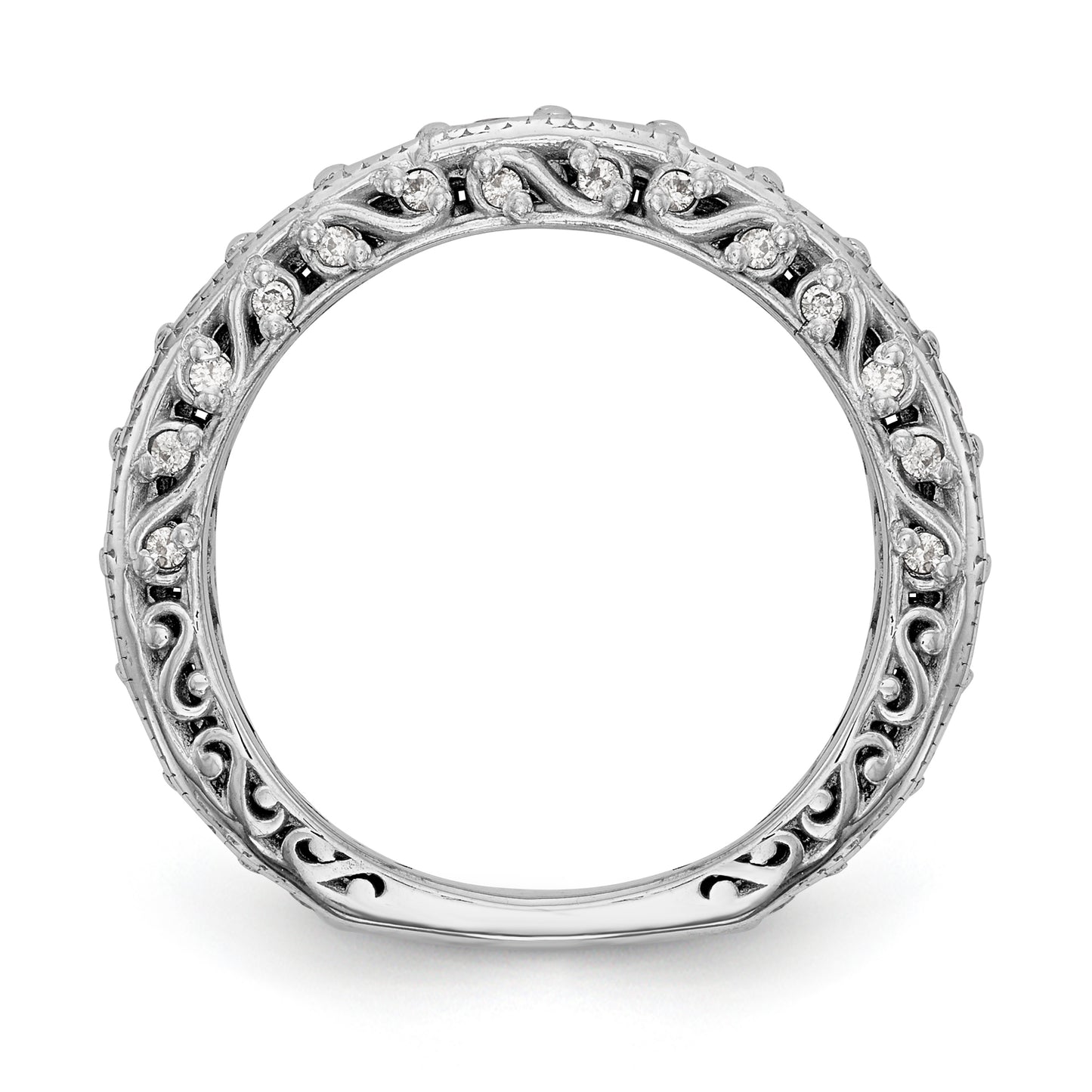 14k White Gold Diamond Wedding Band