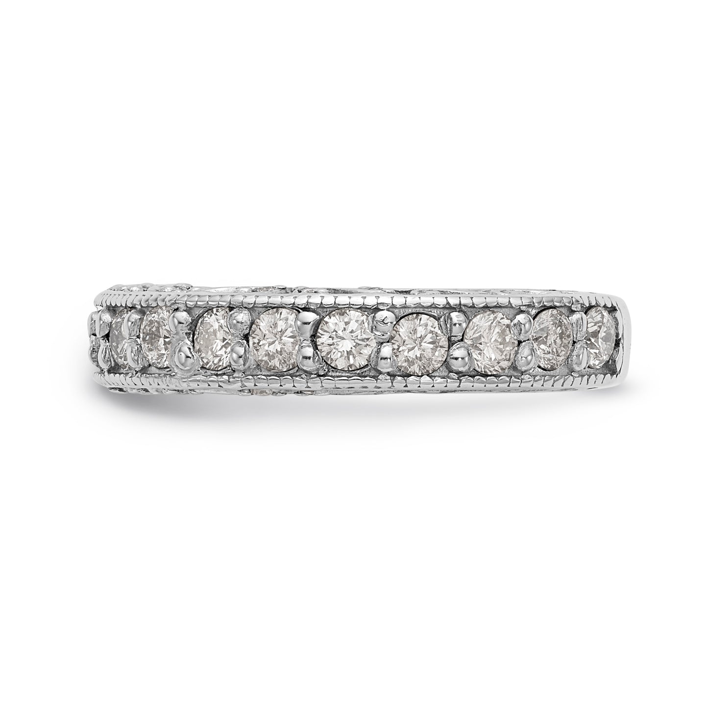 14k White Gold Diamond Wedding Band