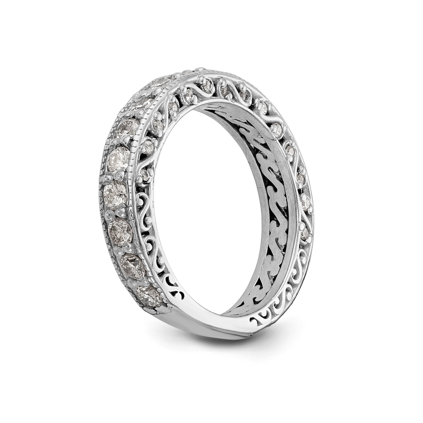 14k White Gold Diamond Wedding Band