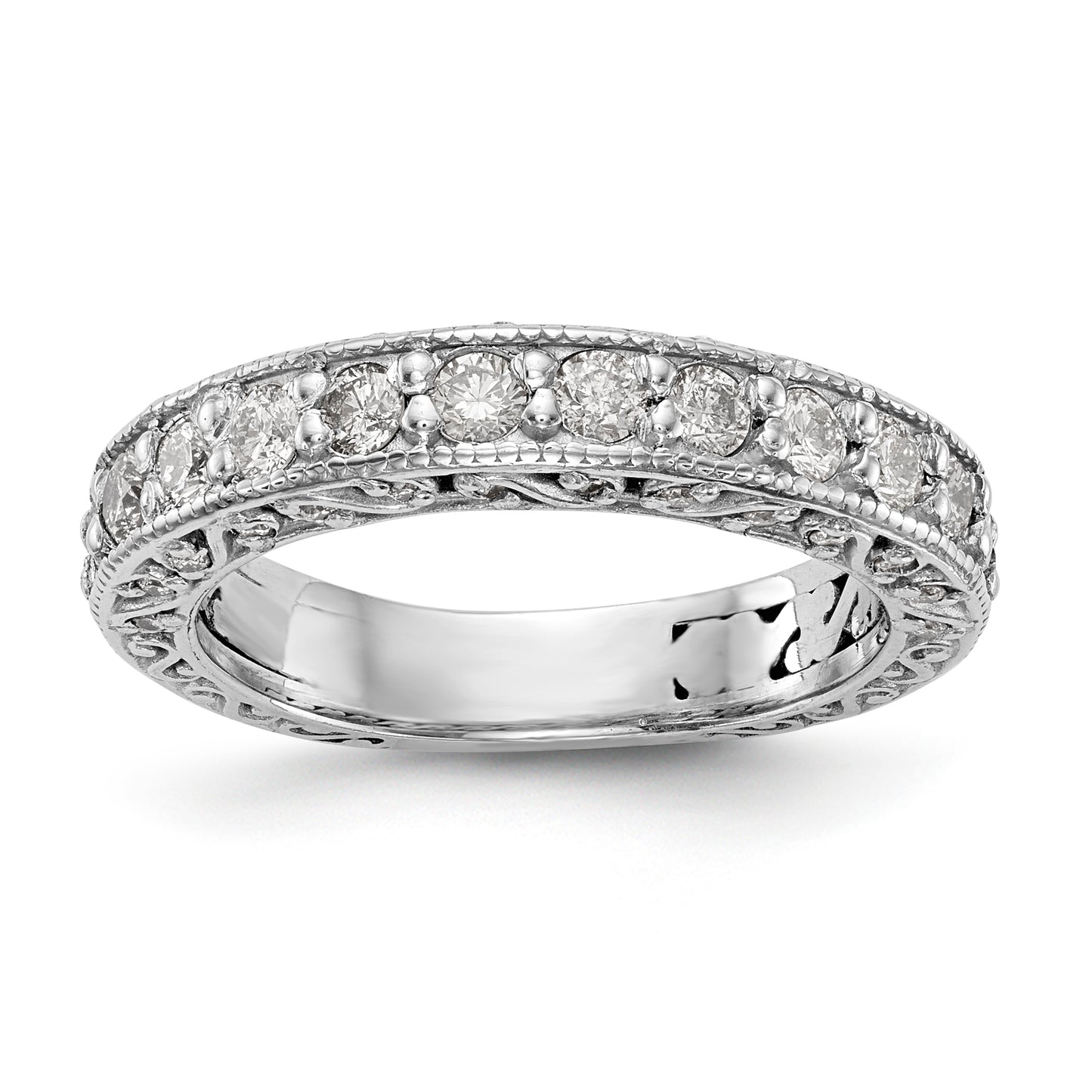 14k White Gold Diamond Wedding Band