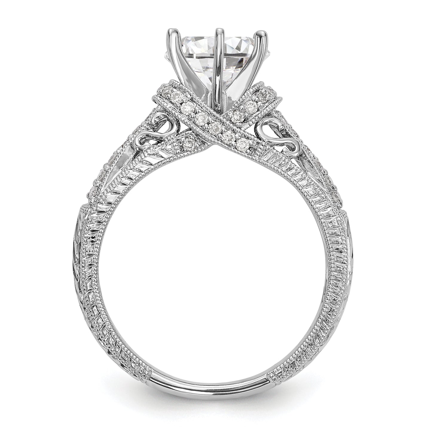 14K White Gold Simulated Diamond Engagement Ring