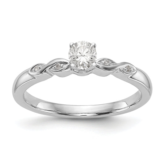 14k White Gold Simulated Diamond Engagement Ring