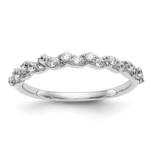 14k White Gold Diamond Wedding Band