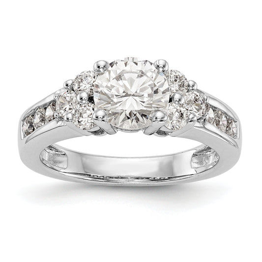 14K White Gold Simulated Diamond Engagement Ring