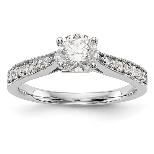 14K White Gold Simulated Diamond Engagement Ring