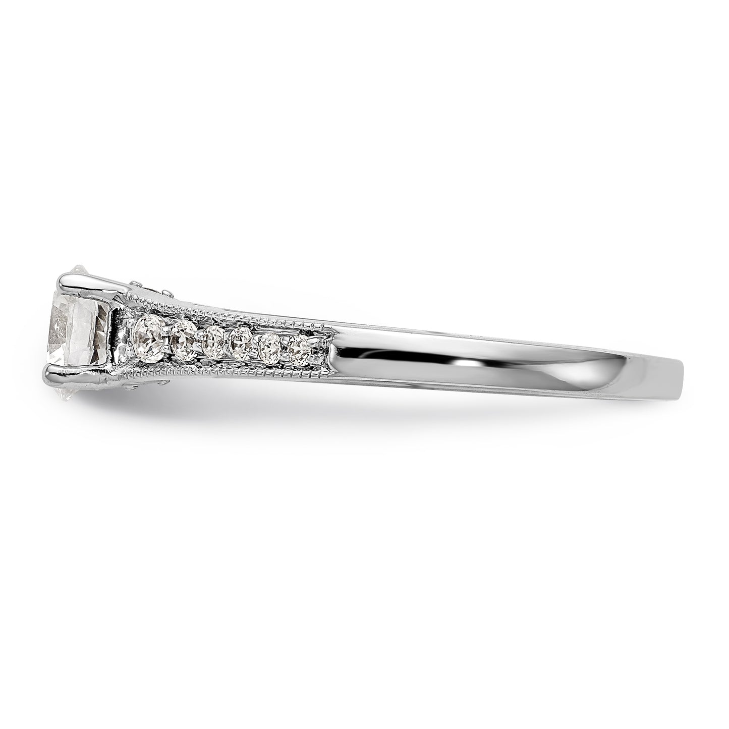 14K White Gold Simulated Diamond Engagement Ring