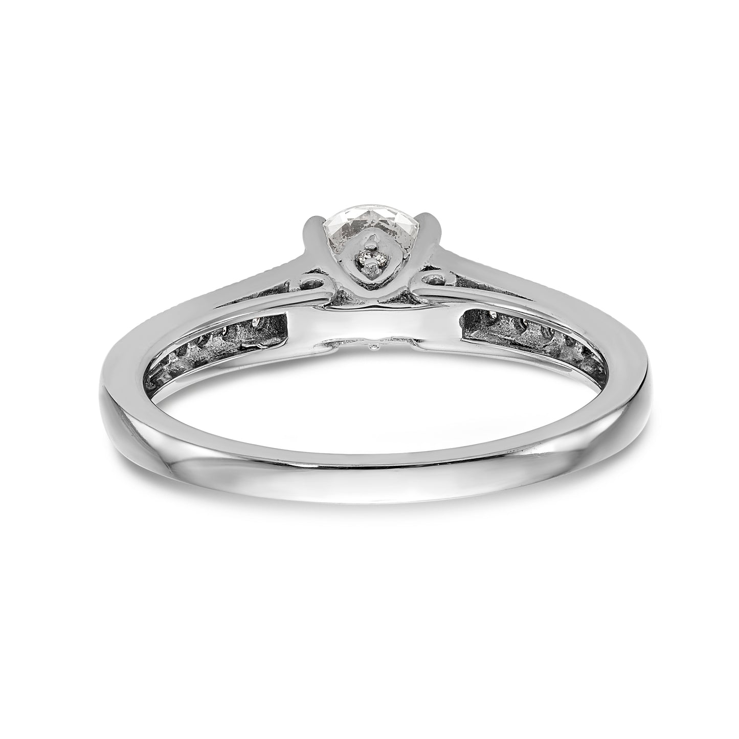 14K White Gold Simulated Diamond Engagement Ring