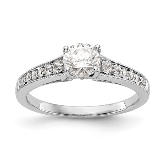 14K White Gold Simulated Diamond Engagement Ring