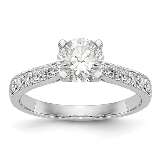 14K White Gold Simulated Diamond Engagement Ring