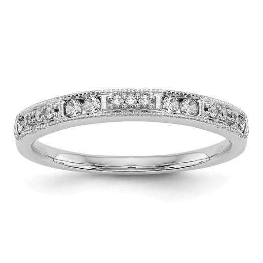 14k White Gold Diamond Wedding Band