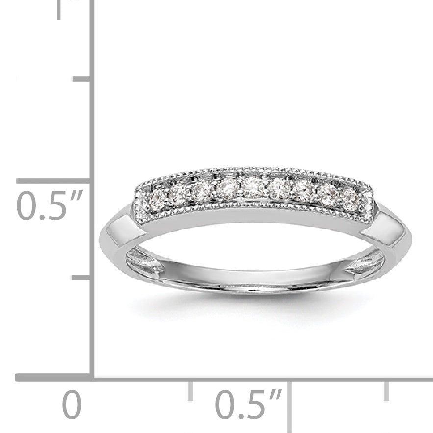 14k White Gold Diamond Wedding Band