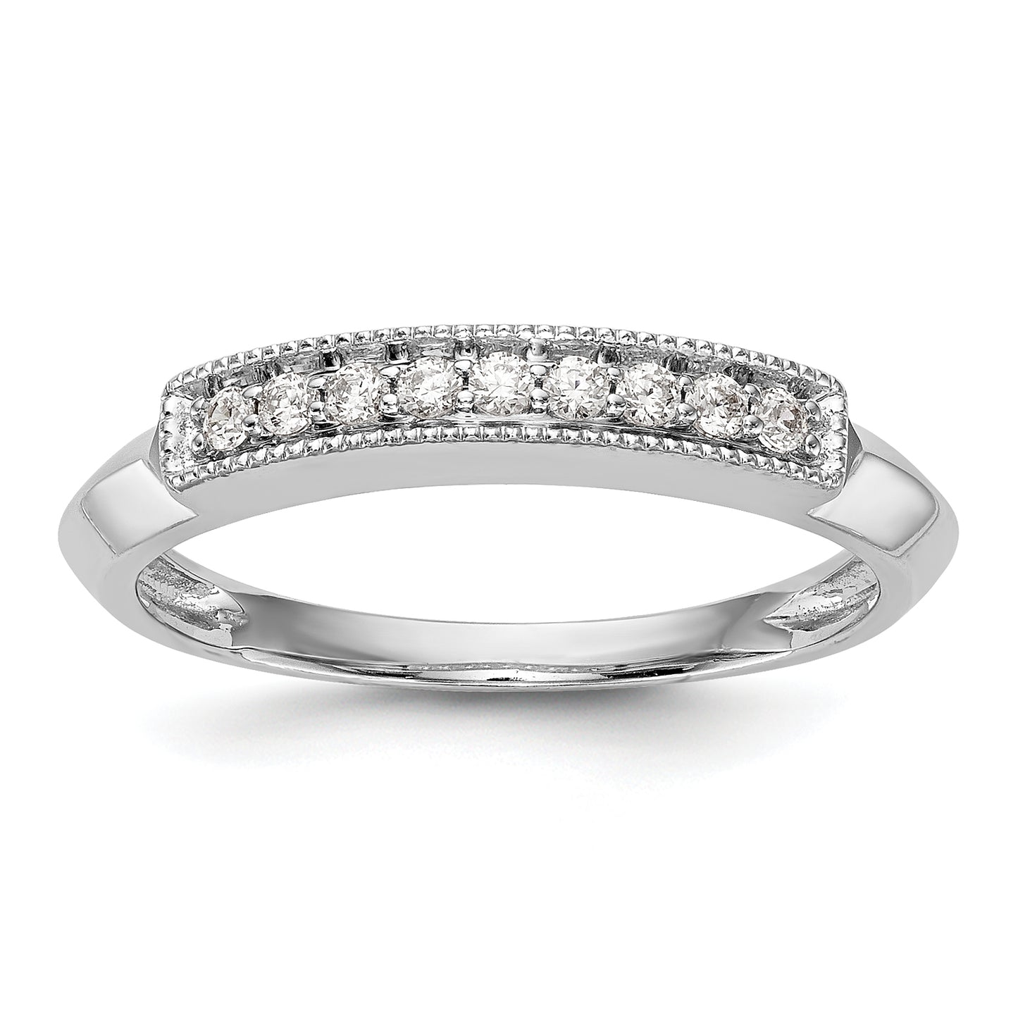 14k White Gold Diamond Wedding Band