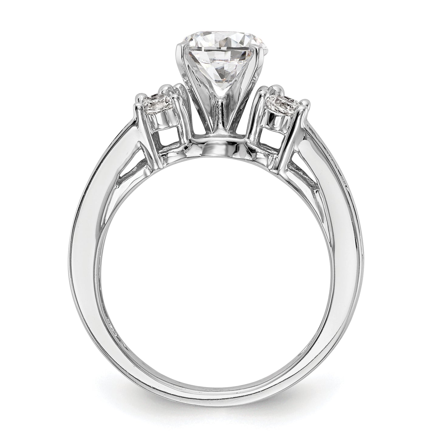 14K White Gold Simulated Diamond Engagement Ring