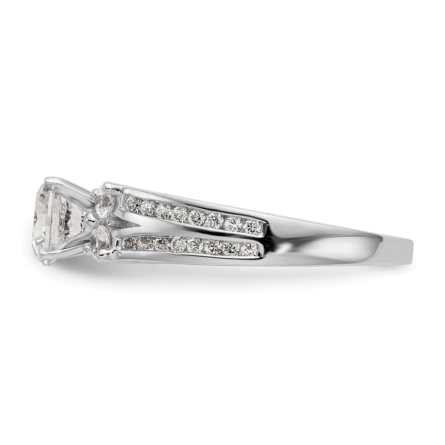 14K White Gold Simulated Diamond Engagement Ring