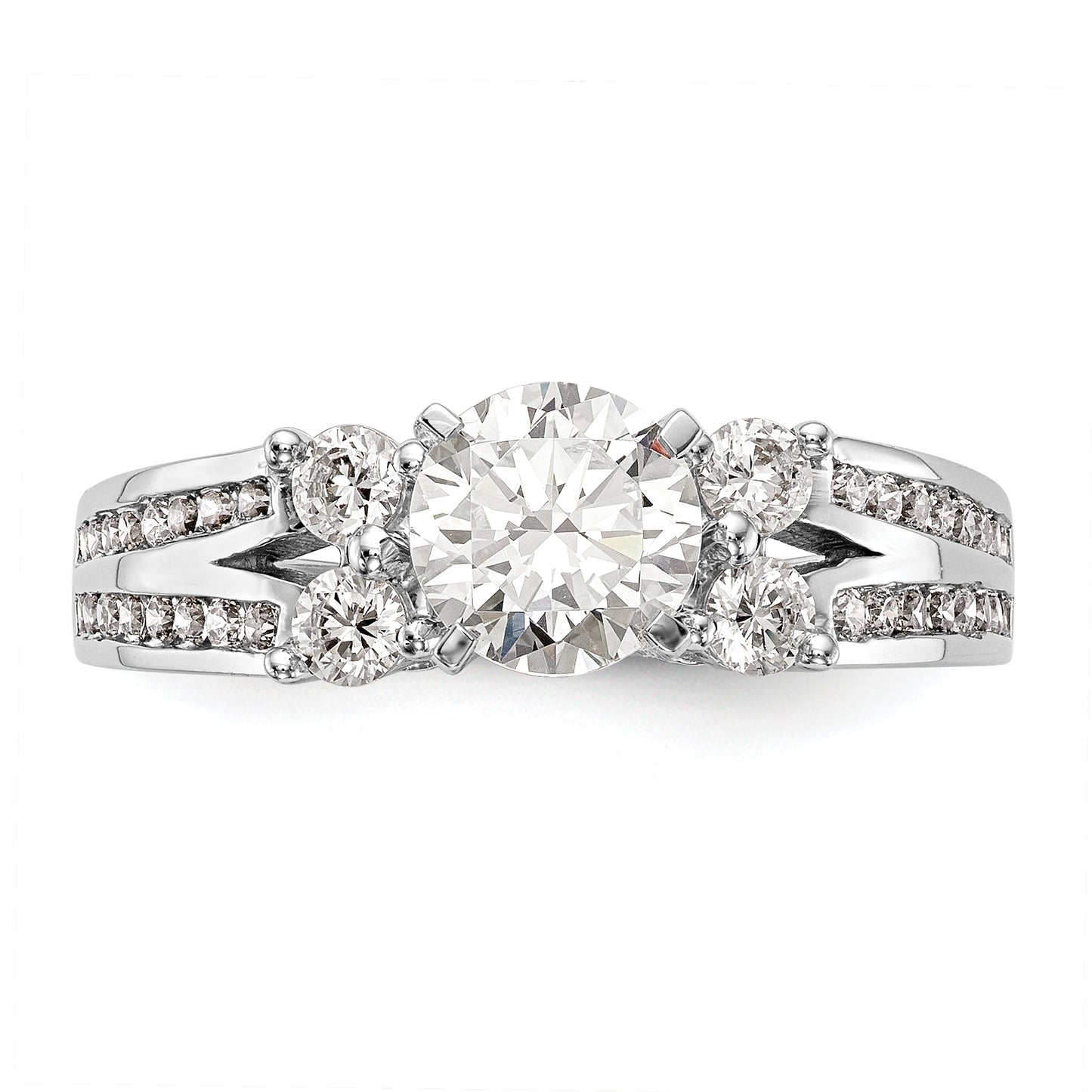 14K White Gold Simulated Diamond Engagement Ring