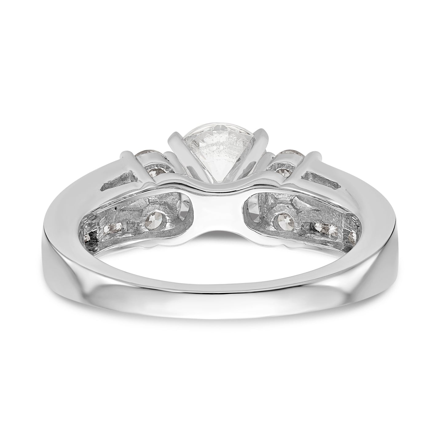 14K White Gold Simulated Diamond Engagement Ring