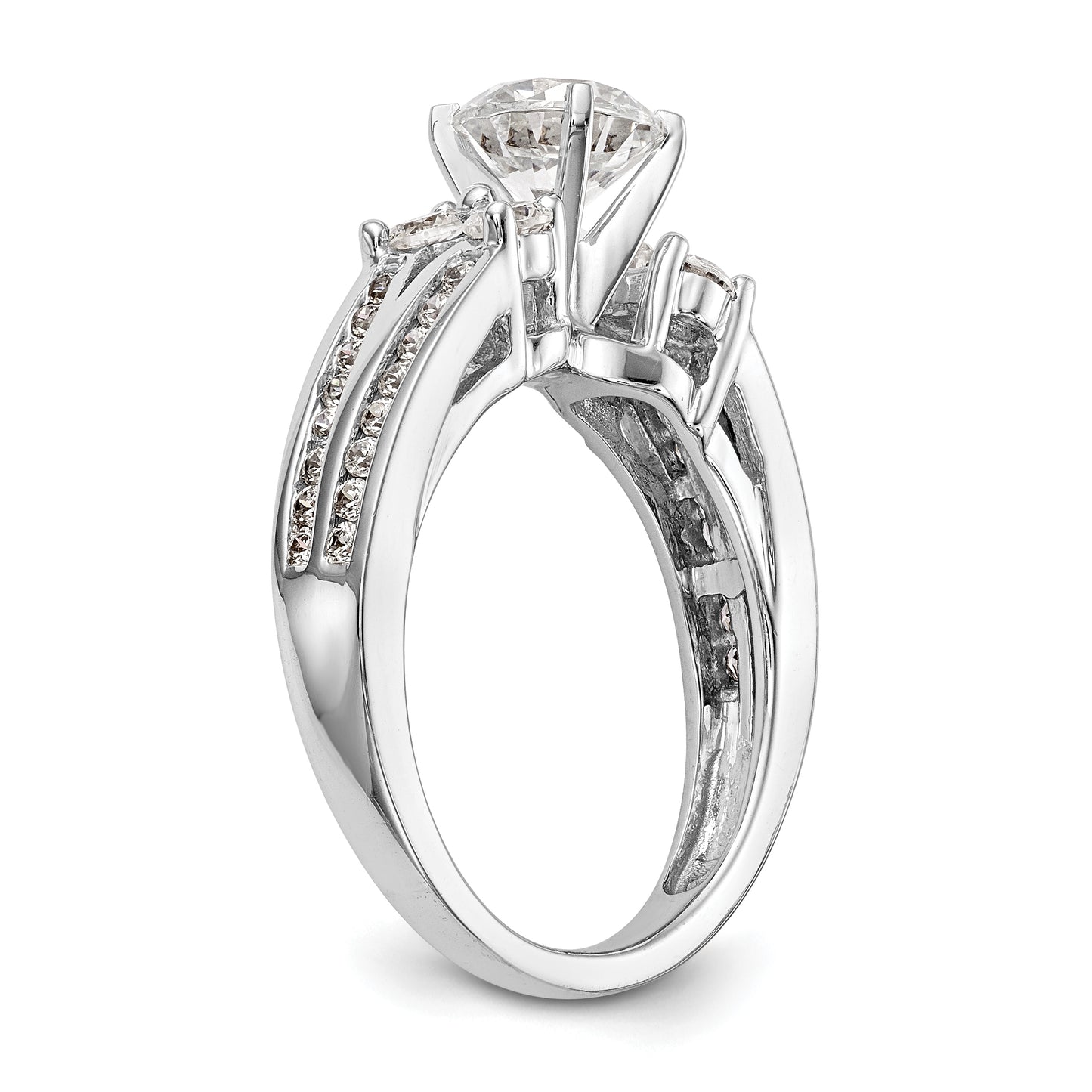 14K White Gold Simulated Diamond Engagement Ring