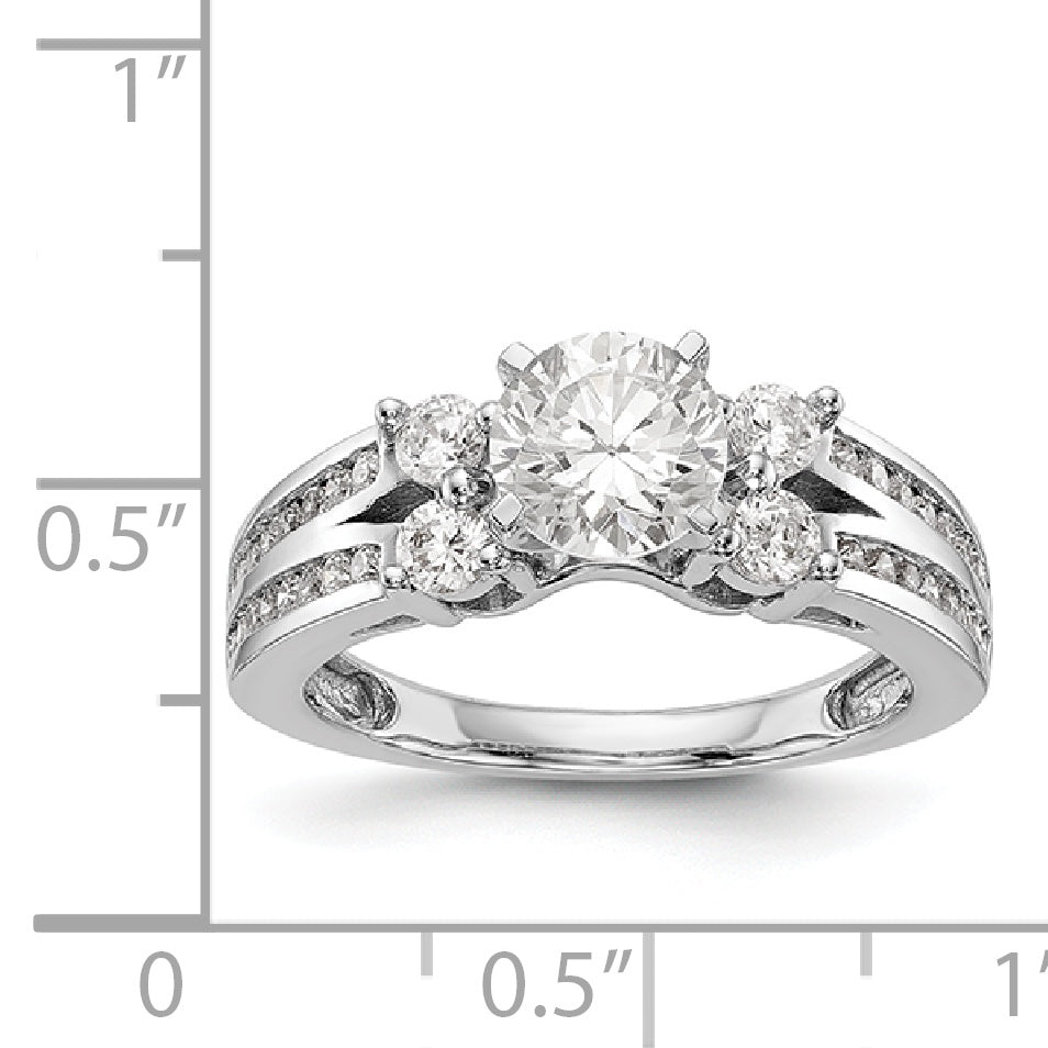 14K White Gold Simulated Diamond Engagement Ring