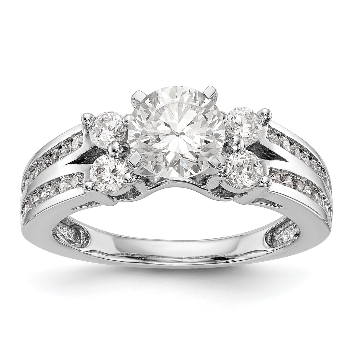 14K White Gold Simulated Diamond Engagement Ring