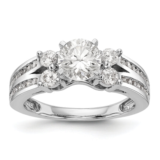 14K White Gold Simulated Diamond Engagement Ring