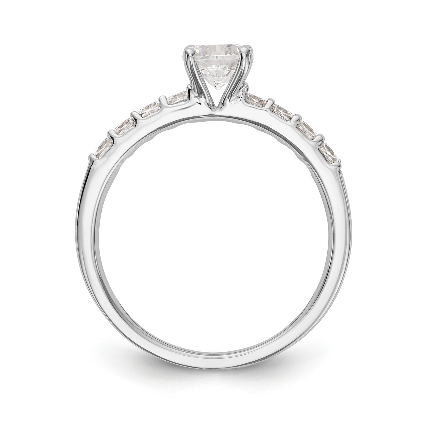 14K White Gold Simulated Diamond Engagement Ring