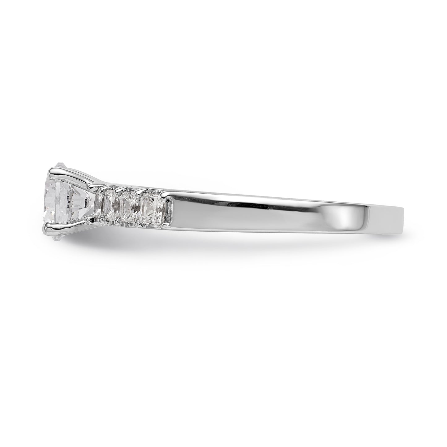 14K White Gold Simulated Diamond Engagement Ring