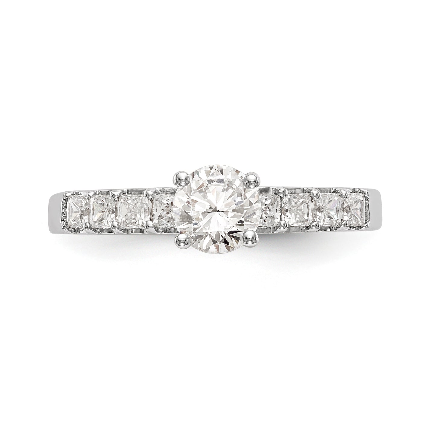 14K White Gold Simulated Diamond Engagement Ring