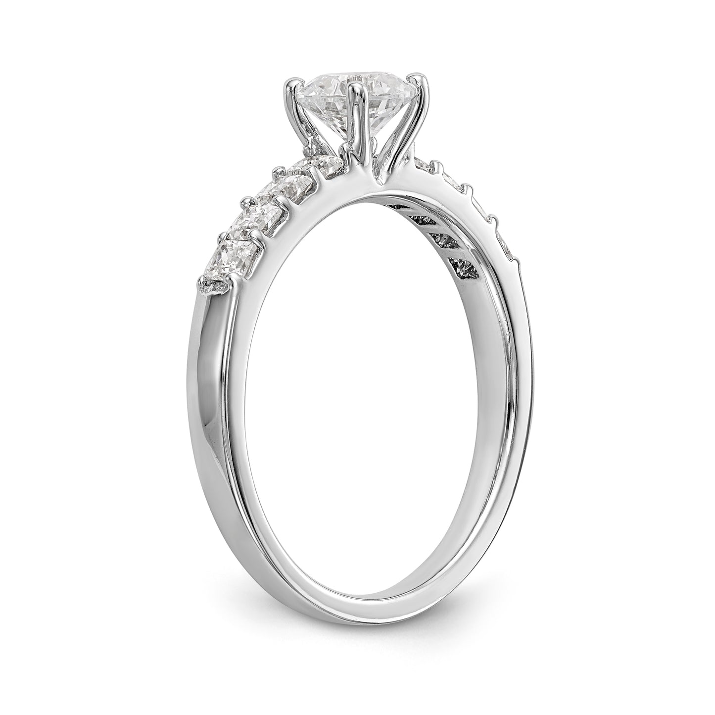 14K White Gold Simulated Diamond Engagement Ring