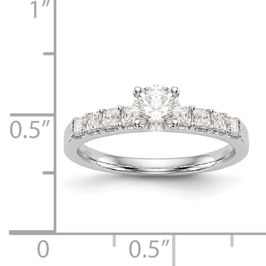 14K White Gold Simulated Diamond Engagement Ring