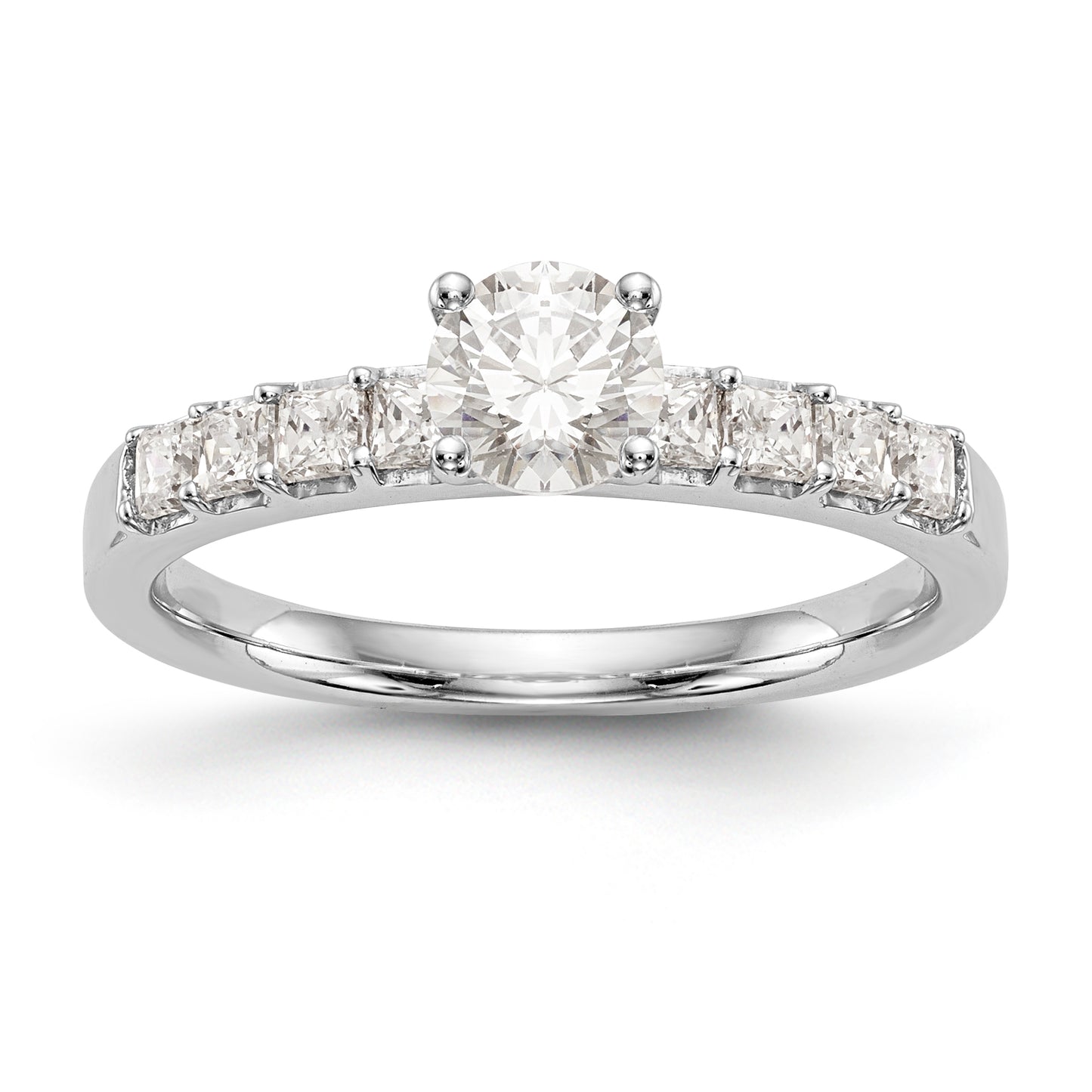 14K White Gold Simulated Diamond Engagement Ring