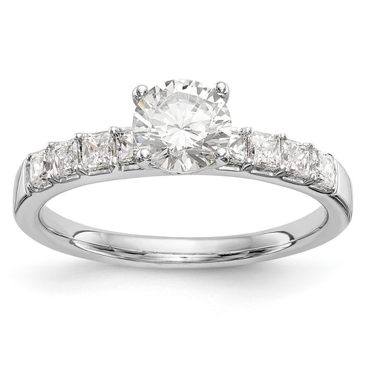 14K White Gold Simulated Diamond Engagement Ring